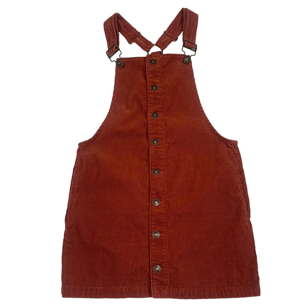 Forever 21 Corduroy Jumper Dress Women’s S Red Overall Mini Y2K Adjustable